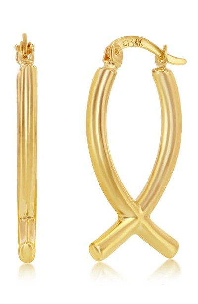 Simona 14k Yellow Gold Twisted Hoop Earrings