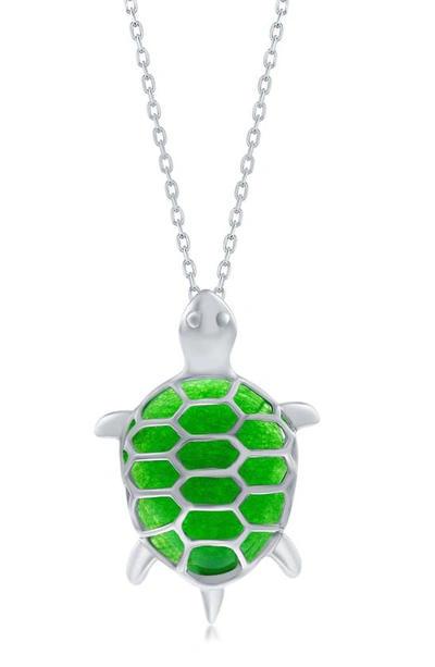 Simona Jade Turtle Pendant Necklace In Green