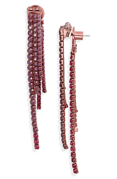 Demarson Convertible Electro Calla Crystal Waterfall Earrings In Neon Rose