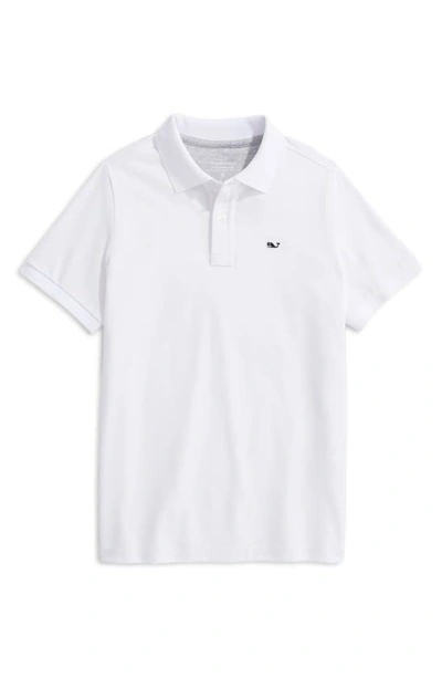 Vineyard Vines Kids' Edgartown Performance Polo In White Cap