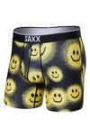 Saxx Volt Breathable Mesh Slim Fit Boxer Briefs In Painted Smile- Black