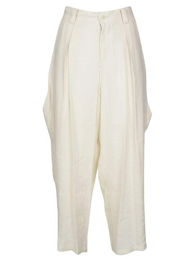 Y's Cropped Trousers In White
