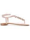 Michael Michael Kors Bella Ruffled T-bar Sandals - Neutrals