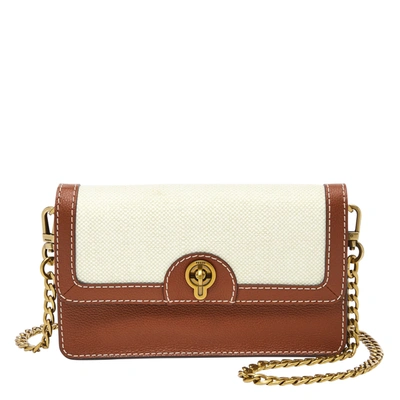 Fossil Women's Ainsley Leather Wallet Crossbody In White