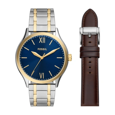 Fossil Men's Fenmore Three-hand, Stainless Steel Watch Set In Multi