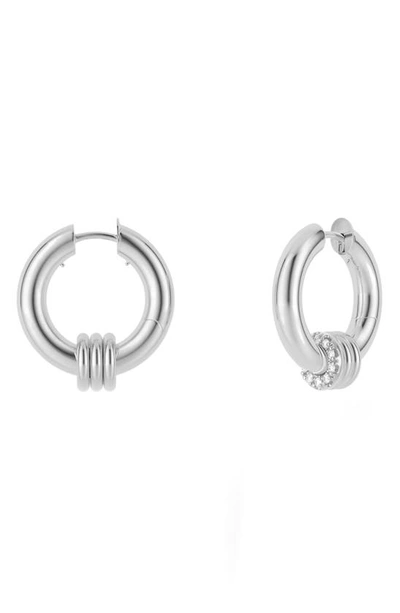 Spinelli Kilcollin Ursa Minor Pavé Diamond Huggie Hoop Earrings In White Gold