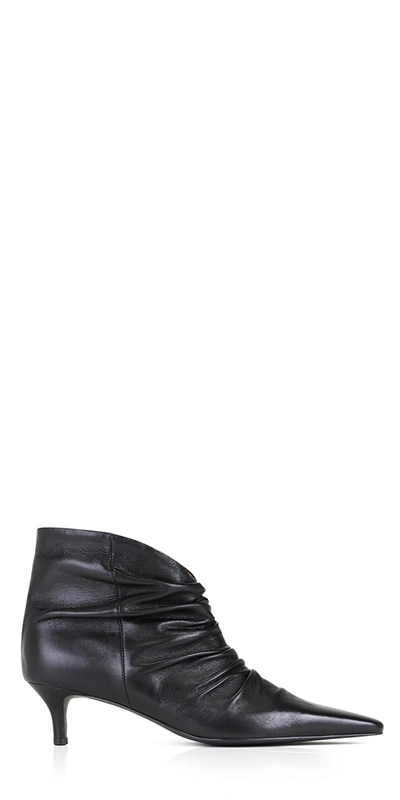 Reike Nen Slouchy Leather Ankle Booties In Black