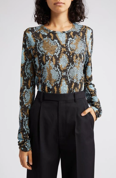 Proenza Schouler Printed Snake T-shirt In Black Multi