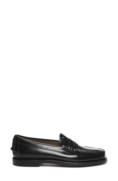 Sebago Dan Classic Leather Penny Loafers In Black-white