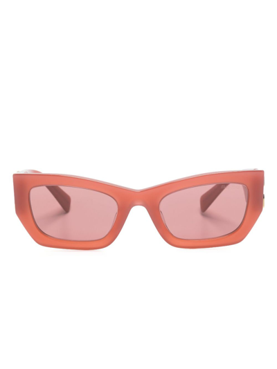 Miu Miu Eyewear Rectangular Frame Sunglasses In Red