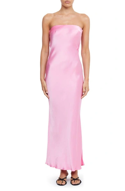 Bec & Bridge Mali Satin Maxi Dress In Bright Pink