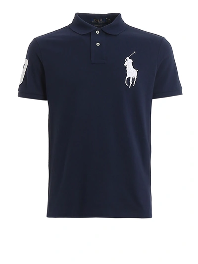 Polo Ralph Lauren Men's Big Pony Custom Slim Fit Mesh Polo In Blue |  ModeSens