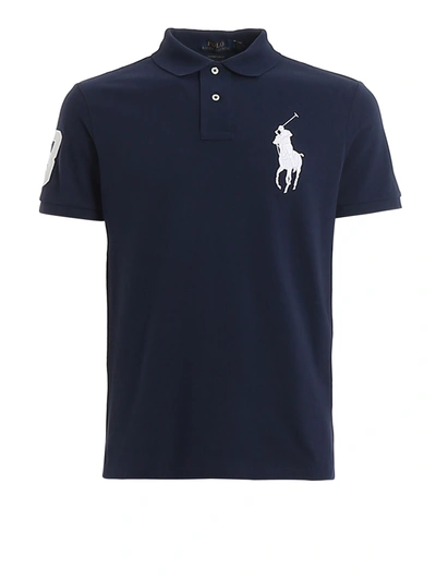 Polo Ralph Lauren Big Pony Custom Slim Fit Mesh Polo Shirt In Newport Navy