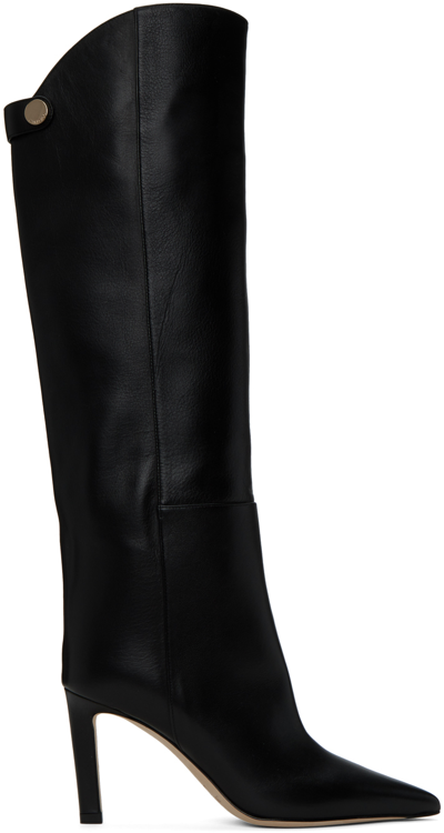 Jimmy Choo Alizze 85 Leather Knee-high Boots In Black