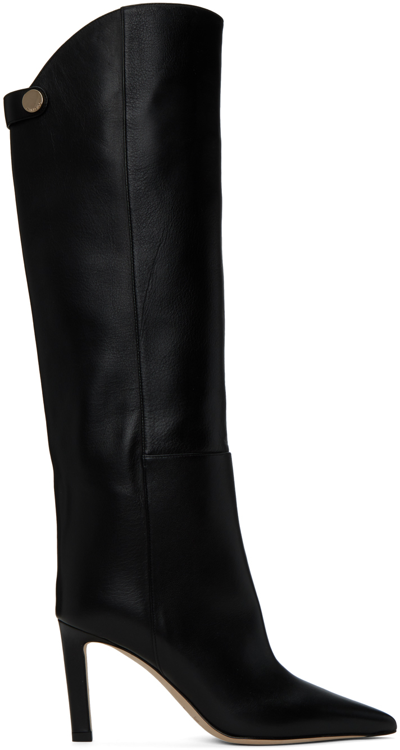 Jimmy Choo Alizze 85 Leather Knee-high Boots In Schwarz