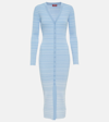 Staud Shoko Sweater Dress In French Blue White