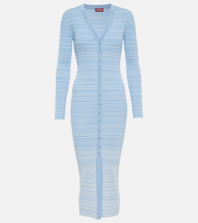Staud Shoko Jumper Dress In French Blue White