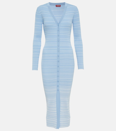 Staud Shoko Sweater Dress In French Blue White