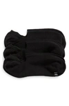 Hue Assorted 3-pack Arch Hug Cotton Blend Liner Socks In Black