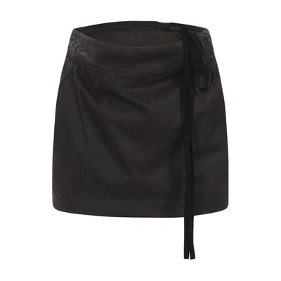 Ann Demeulemeester Magdalena Slouchy Waist Mini Skirt In 099 Black