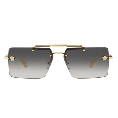 Versace Ve 2245 10028g Womens Rimless Sunglasses In Gold