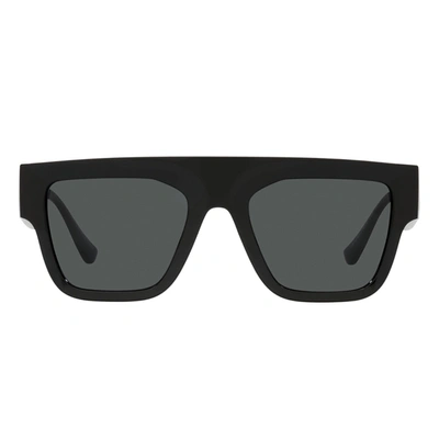 Versace Ve 4430u Gb1/87 Unisex Rectangle Sunglasses In Black