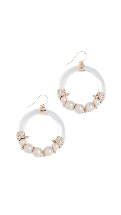 Alexis Bittar Freshwater Cultured Pearl Hoop Wire Earrings In Silver