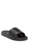 Roberto Cavalli Logo Shower Sandal In Black/ Black