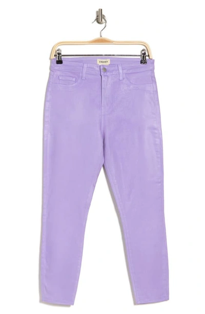 L Agence Margot Coated Crop High Waist Skinny Jeans In Lavender Coated