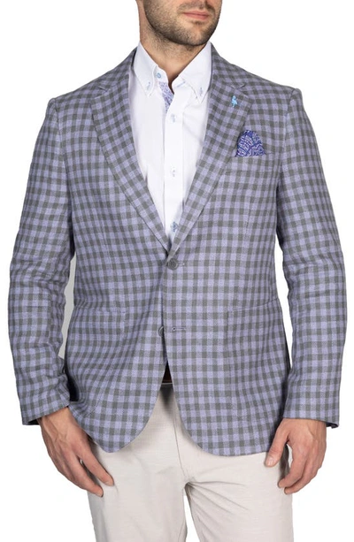 Tailorbyrd Textured Houndstooth Sport Coat In Lilac/ Grey
