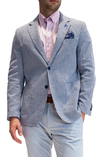 Tailorbyrd Textured Houndstooth Sport Coat In Ecru/ Navy