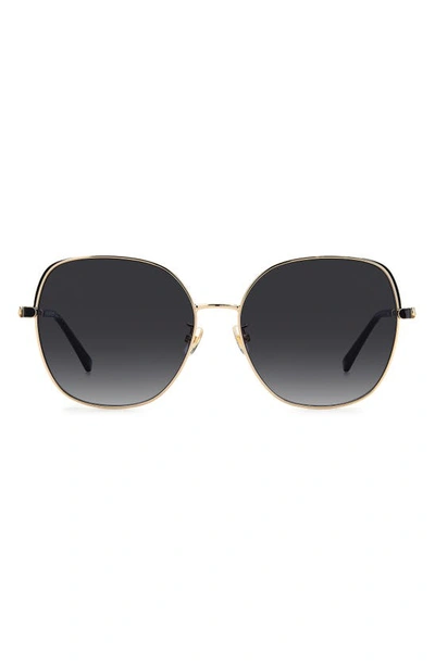 Kate Spade 59mm Yarafs Round Sunglasses In Gold Black/ Grey Shaded
