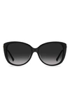 Kate Spade 57mm Lorene Cat Eye Sunglasses In Black/ Grey Shaded