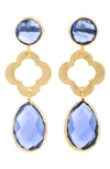 Saachi Quatrefoil Stone Drop Earrings In Blue
