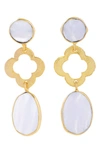 Saachi Quatrefoil Stone Drop Earrings In Light Blue