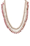 Saachi Madame Beaded Collar Necklace In Pink