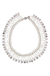 Saachi Madame Beaded Collar Necklace In White