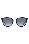 Kate Spade Savona 53mm Gradient Polarized Cat Eye Sunglasses In Black / Grey Shaded