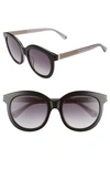 Kate Spade Lillian 53mm Round Sunglasses In Black/ Dark Grey
