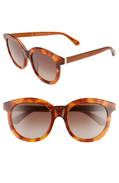 Kate Spade Lillian 53mm Round Sunglasses In Brown/ Brown
