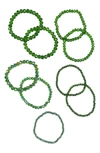 Tasha 7-pack Beaded Stretch Bracelets In Green