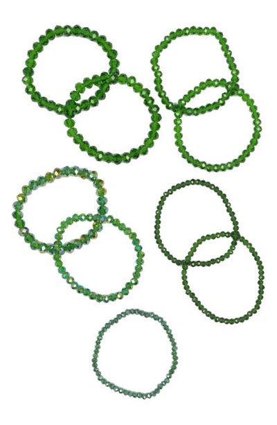 Tasha 7-pack Beaded Stretch Bracelets In Green