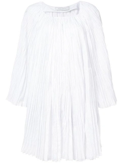Marina Moscone Pleated Oversized Dress In White