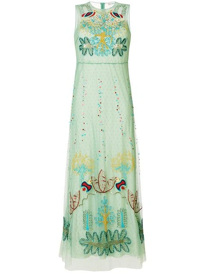Red Valentino Embroidered Maxi Dress - Green