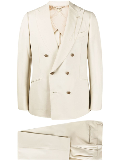 Maurizio Miri Double-breasted Suit In Neutrals