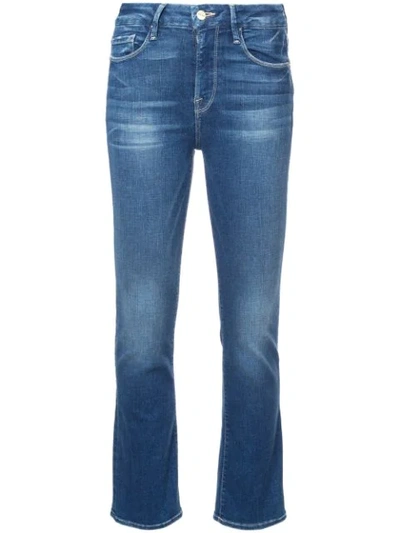 Frame Cropped Flared Jeans In Blue