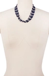 Saachi Crosby Crystal & Pearl Multistrand Necklace In Cobalt