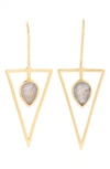 Saachi Minimalist Stone Drop Earrings In Light Grey