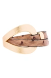 Saachi Hammered Double Wrap Leather Bracelet In Brown