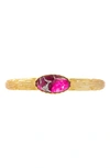 Saachi Stone Cuff Bracelet In Fuchsia